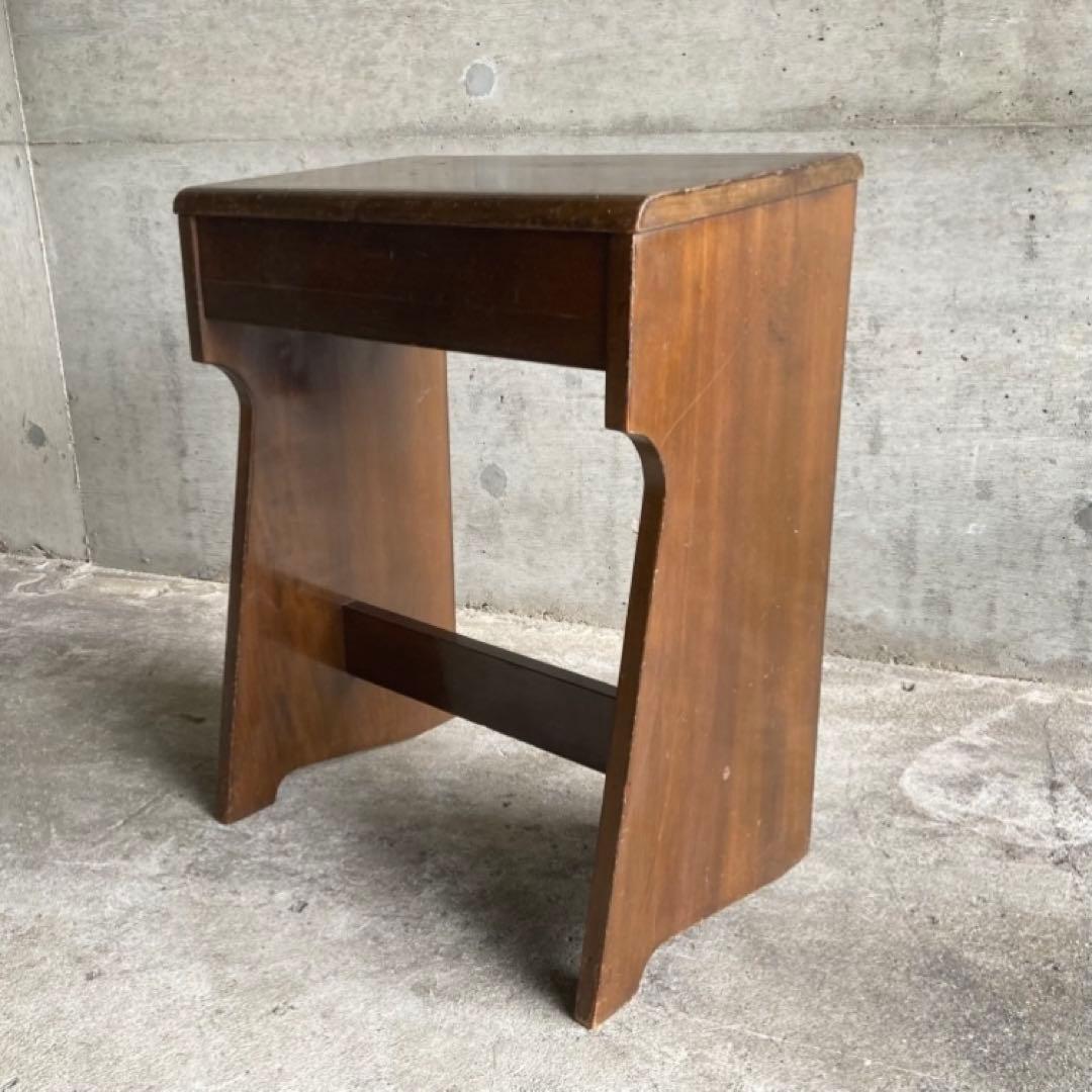 古いスツール チェア 椅子 ピアノ ミシン 台 木製 家具 レトロ ヴィンテージ