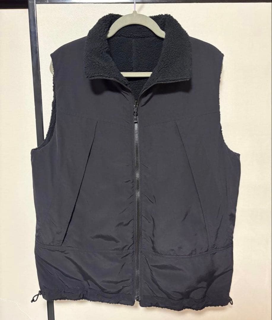 DAIWA PIER39 ナイロン×ボアフリースリバーシブルベスト 黒 L