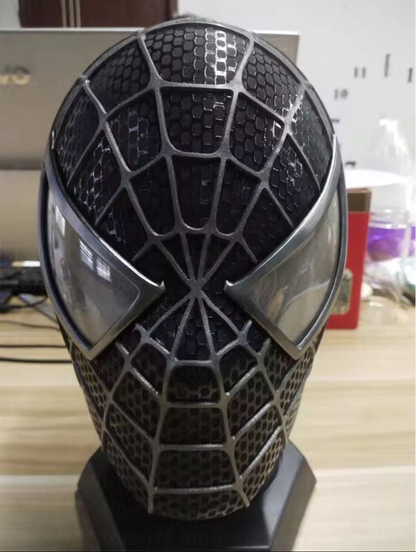 【激レア】スパイダーマン　マスク　ブラック　トビーマグワイア　コスプレ