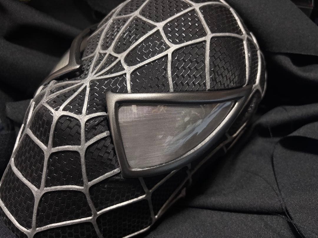 【激レア】スパイダーマン　マスク　ブラック　トビーマグワイア　コスプレ