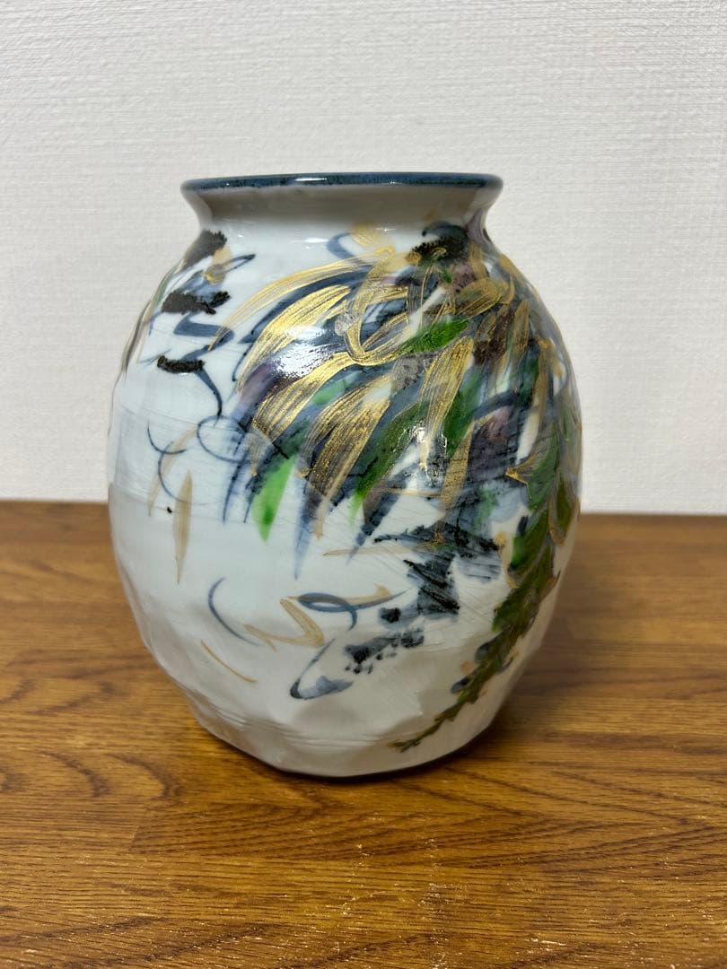 梅田純一 花瓶 錦絵壺型花瓶