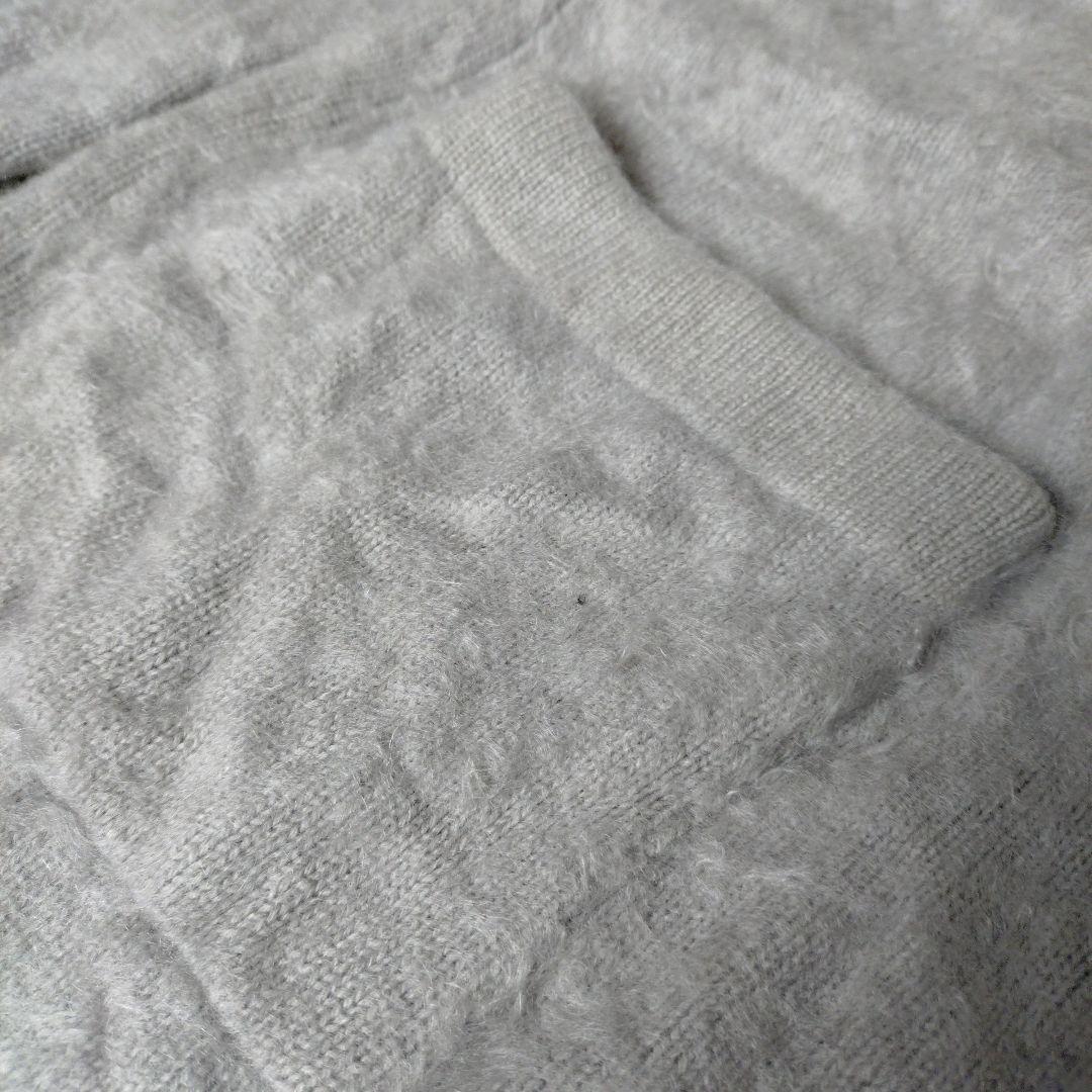 Drawerカシミヤ100%シャギー ロングニットカーディガン