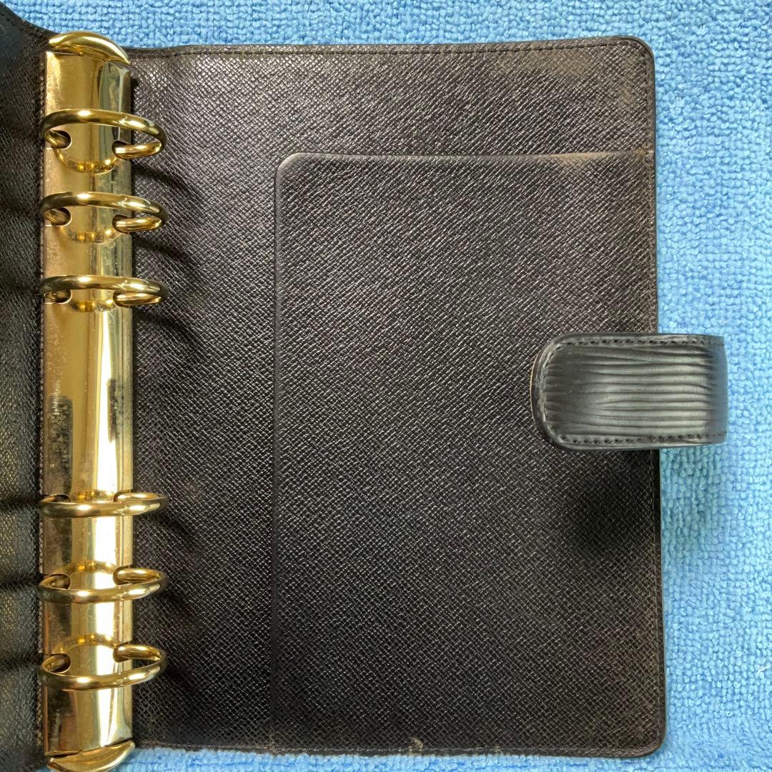 Louis Vuitton エピレザー 手帳カバー 黒　アジェンダ MM？