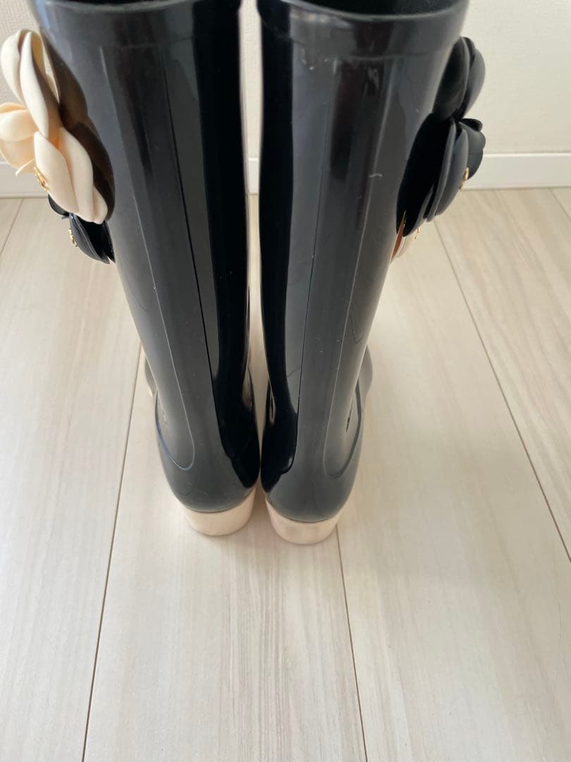 シャネル カメリアレインブーツ サイズ35（22.5cm）