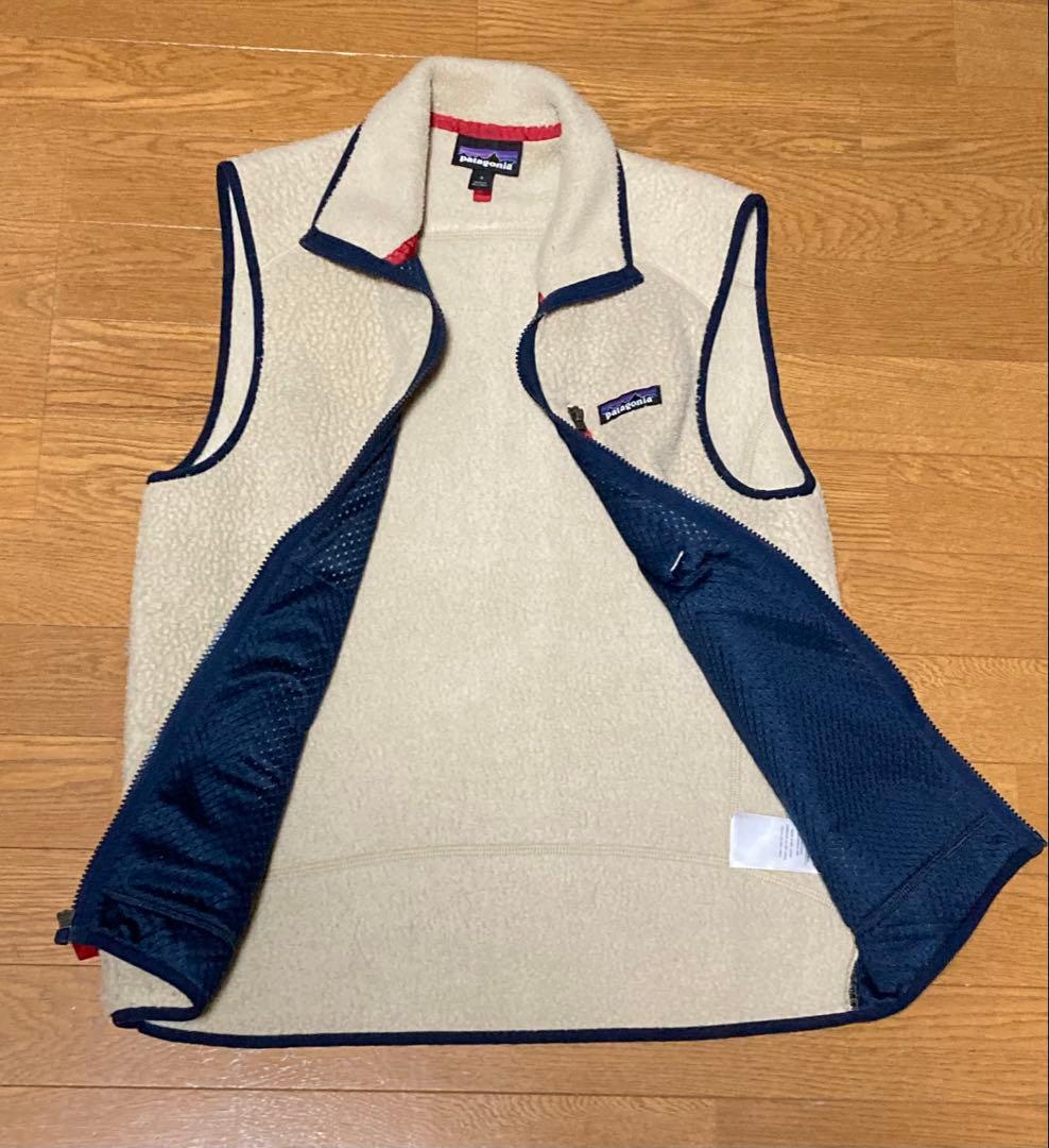 Patagonia フリースベスト クリーム/ネイビー