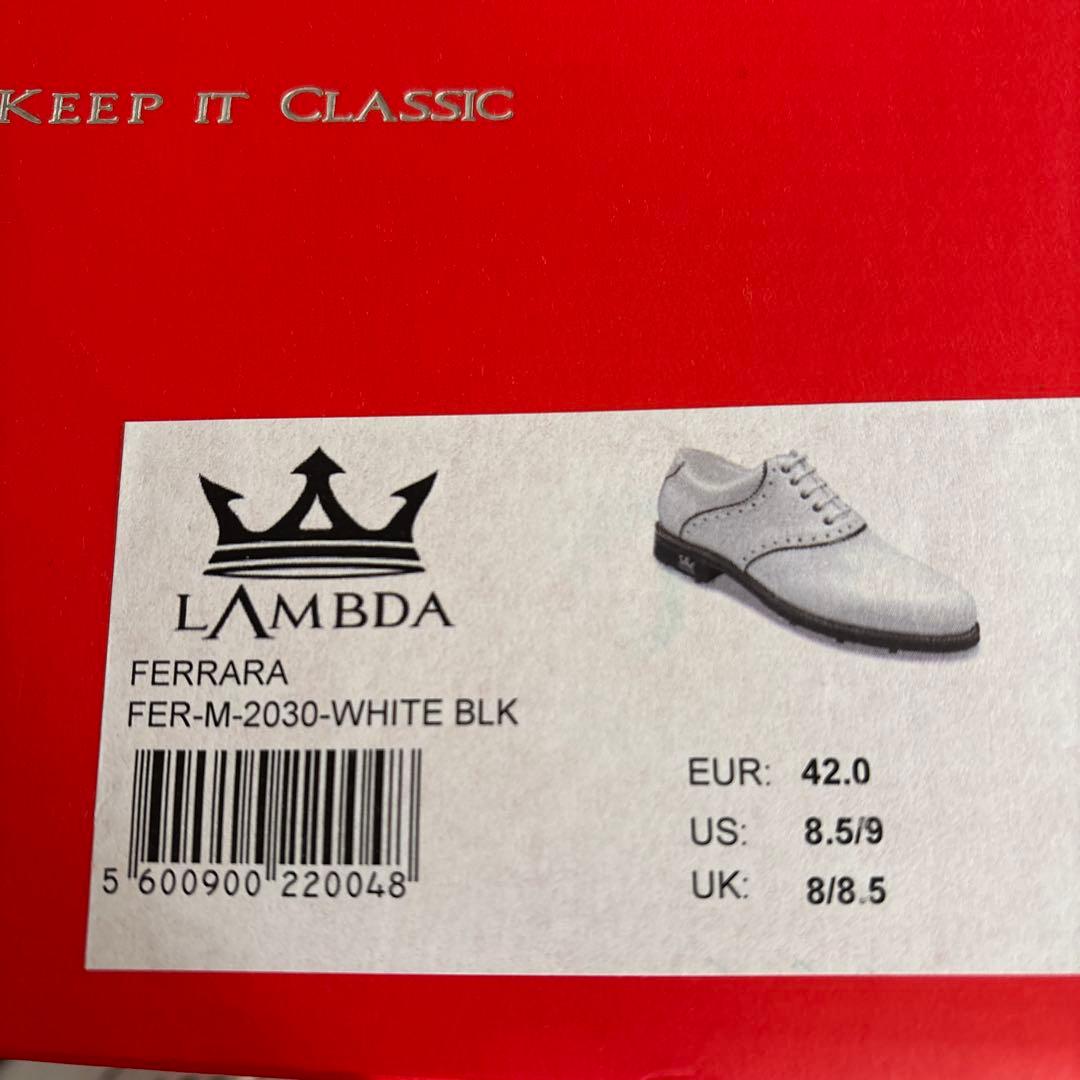 LAMBDA ホワイトレザー ブローグシューズ サイズ42.0