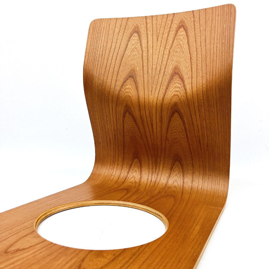 Tendo 天童木工 座椅子 2脚セット 藤森健次 曲げ木 ケヤキ板目 曲木④