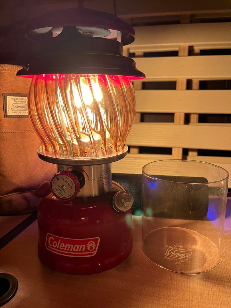 コールマン286a　ワンマントル交換用ホヤ 琥珀色波模様