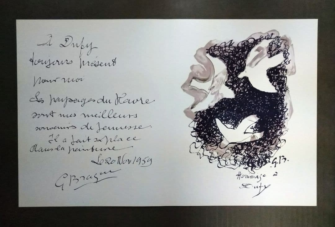 dジョルジュ・ブラックのリトグラフ ラウル・デュフィへのオ