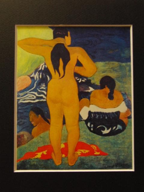 ポール・ゴーギャン、【浜辺のタヒチの女たち】、希少な画集画より