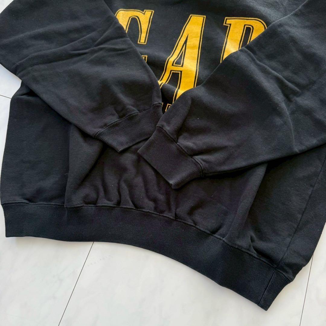 希少80s～90s【OLD GAP】スウェット・デカロゴ ◇黒・L・旧タグ　韓国