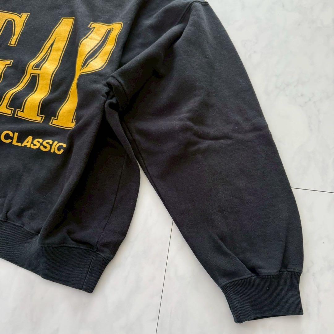 希少80s～90s【OLD GAP】スウェット・デカロゴ ◇黒・L・旧タグ　韓国