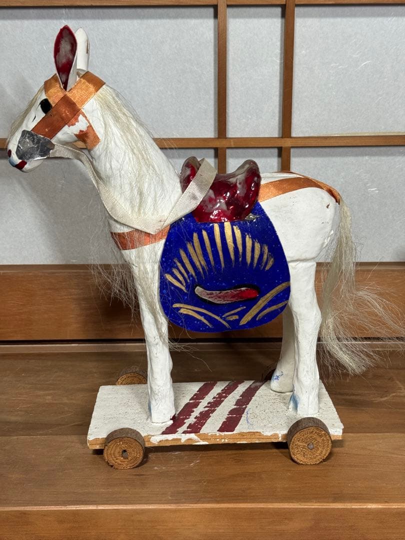宇土張子『飾り馬』 白馬 熊本 希少 民藝 伝統文化 芸術 古道具
