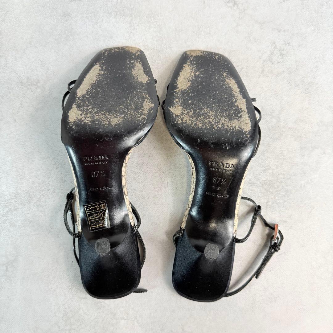 靴 Prada Python T-Strap Sandals 37 1/2