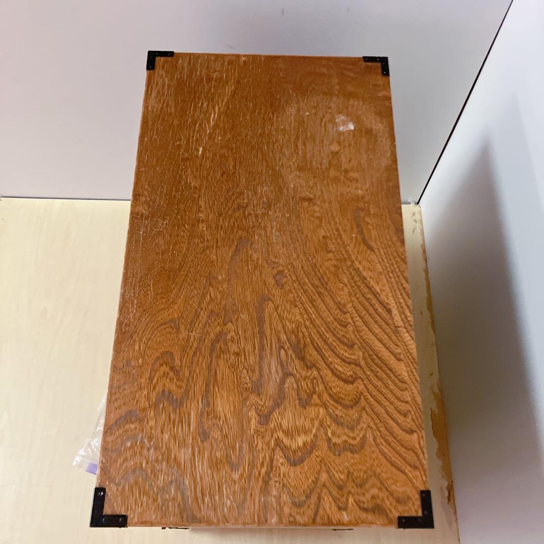 からくり箪笥　耐火金庫付き　アンティーク　昭和レトロ　小物入れ　鍵　ナンバー付き