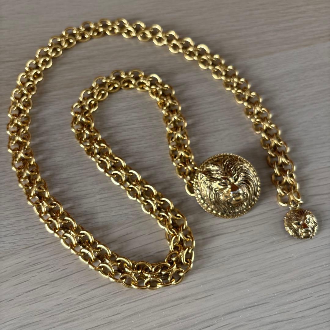 シャネルCHANELゴールチェーンベルト ビンテージ ライオンモチーフ