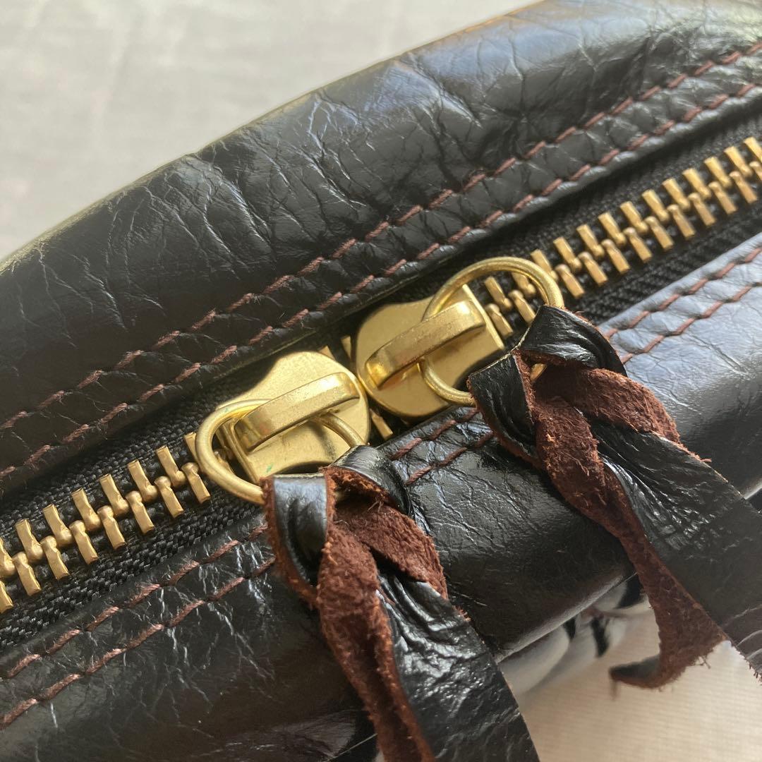 【かつかわ】スタンダードモーターサイクルレザー　ベルトポーチL 茶芯