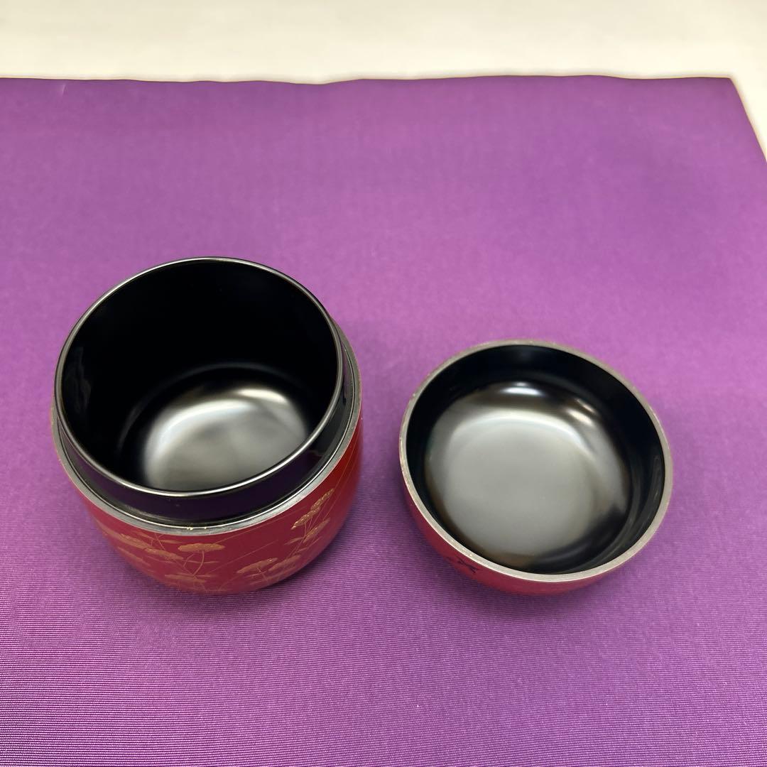 井伊宗観好み 女郎花に、鶴巻絵 下張棗