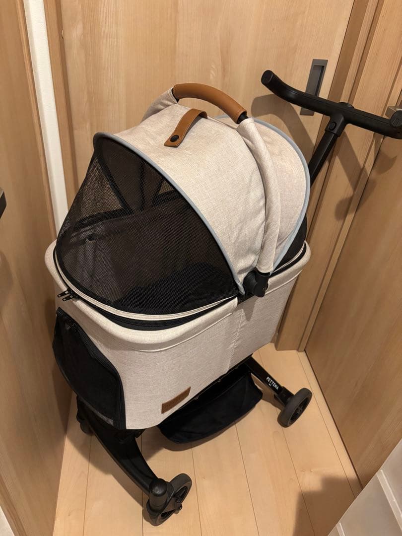 PETTENA 折りたたみ式ペットカート 分離型 ベージュ