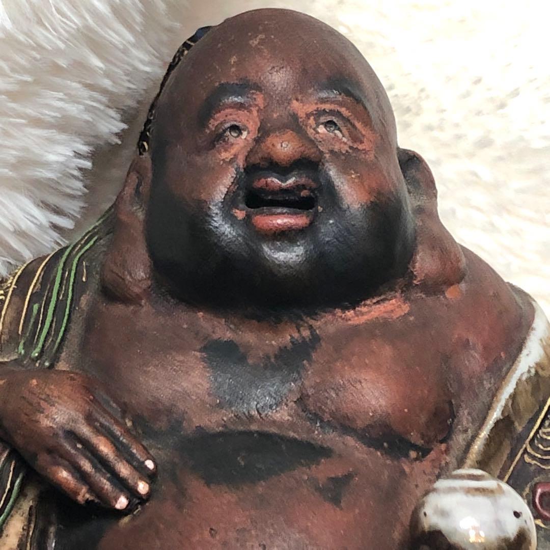 古民家　布袋仏像　極細工彫刻　旧家蔵出　人形　骨董品　アンティーク