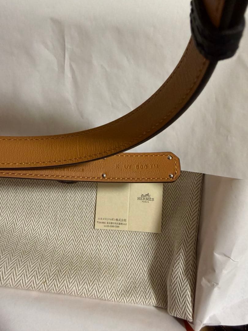 新品HERMES エルメス ケリーベルト ノワール黒シルバー金具