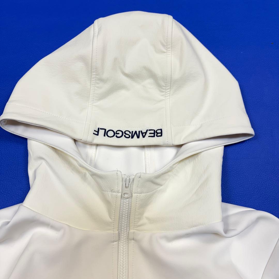 ビームスゴルフ　ダンボール フルジップ ストレッチ　パーカー　L 白　異素材