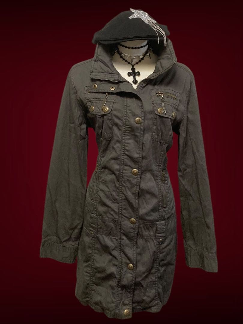 y2k00sミリタリーミニワンピフェアリーグランジ平成ギャルNANAパンクロック