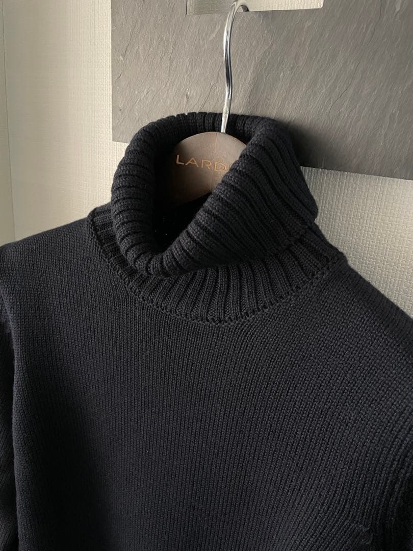 【美品】ZANONE ザノーネ 5ゲージ タートルネックニット ネイビー 48