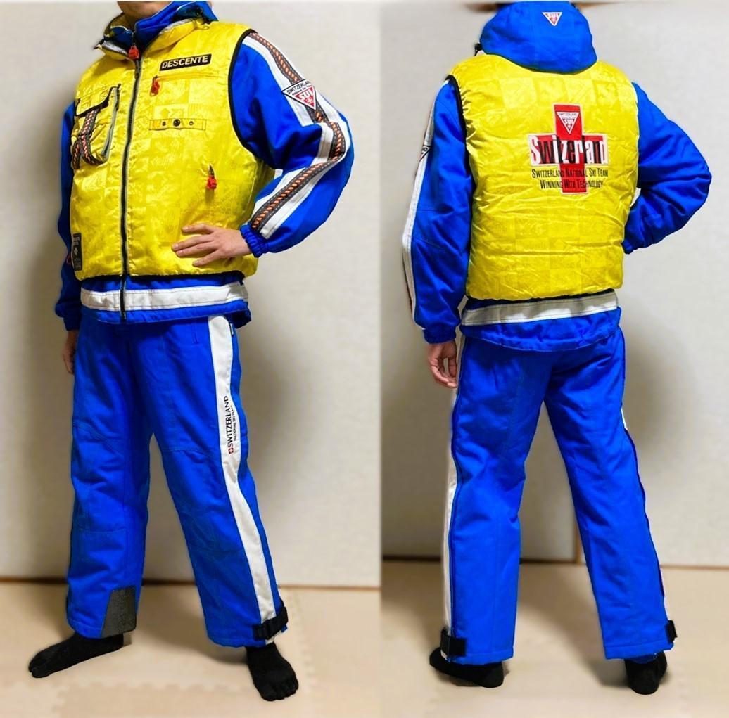 DESCENTE デサント スキーウェア 上下セット リバーシブルダウン　レトロ