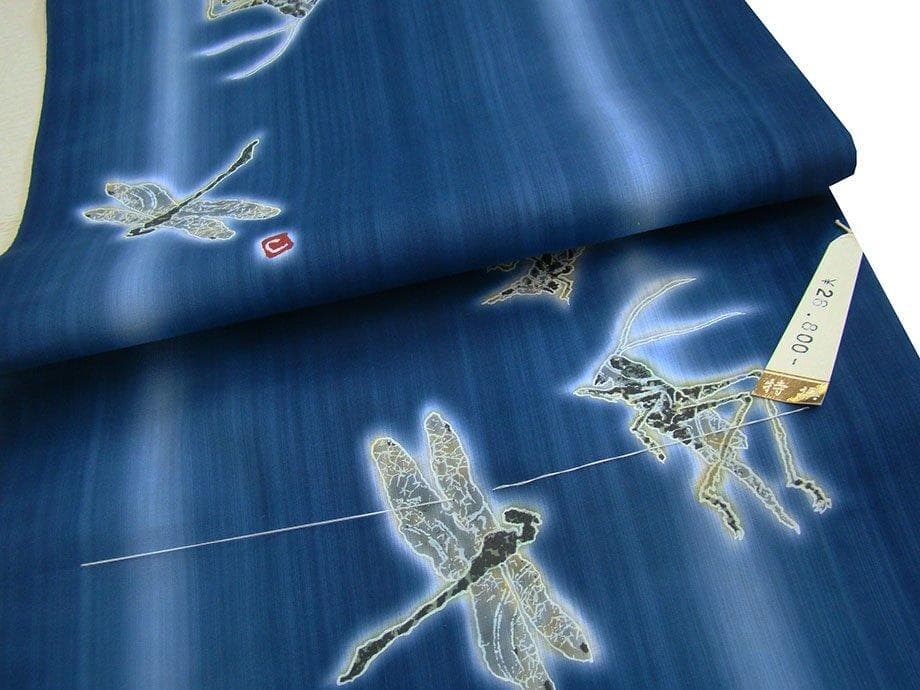 新品 裄73cmOK 広幅 男女兼用 鶴太郎 浴衣 反物 綿 未使用 Gｓ880