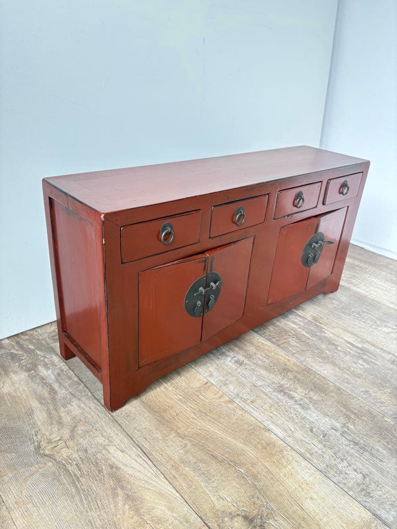 朱塗り　引き出し　収納　中国　小さな収納