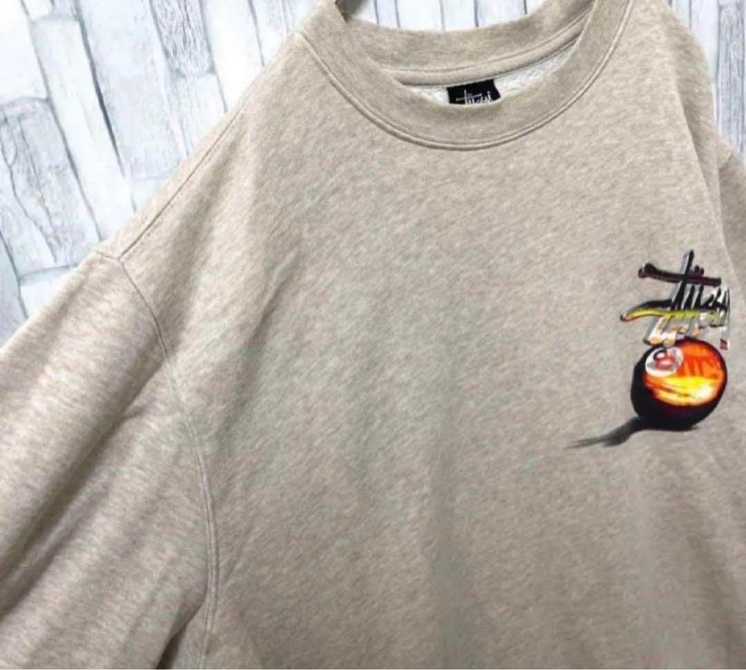 ステューシー 8ボール トレーナー スウェット ベージュ L 太アーム 00s