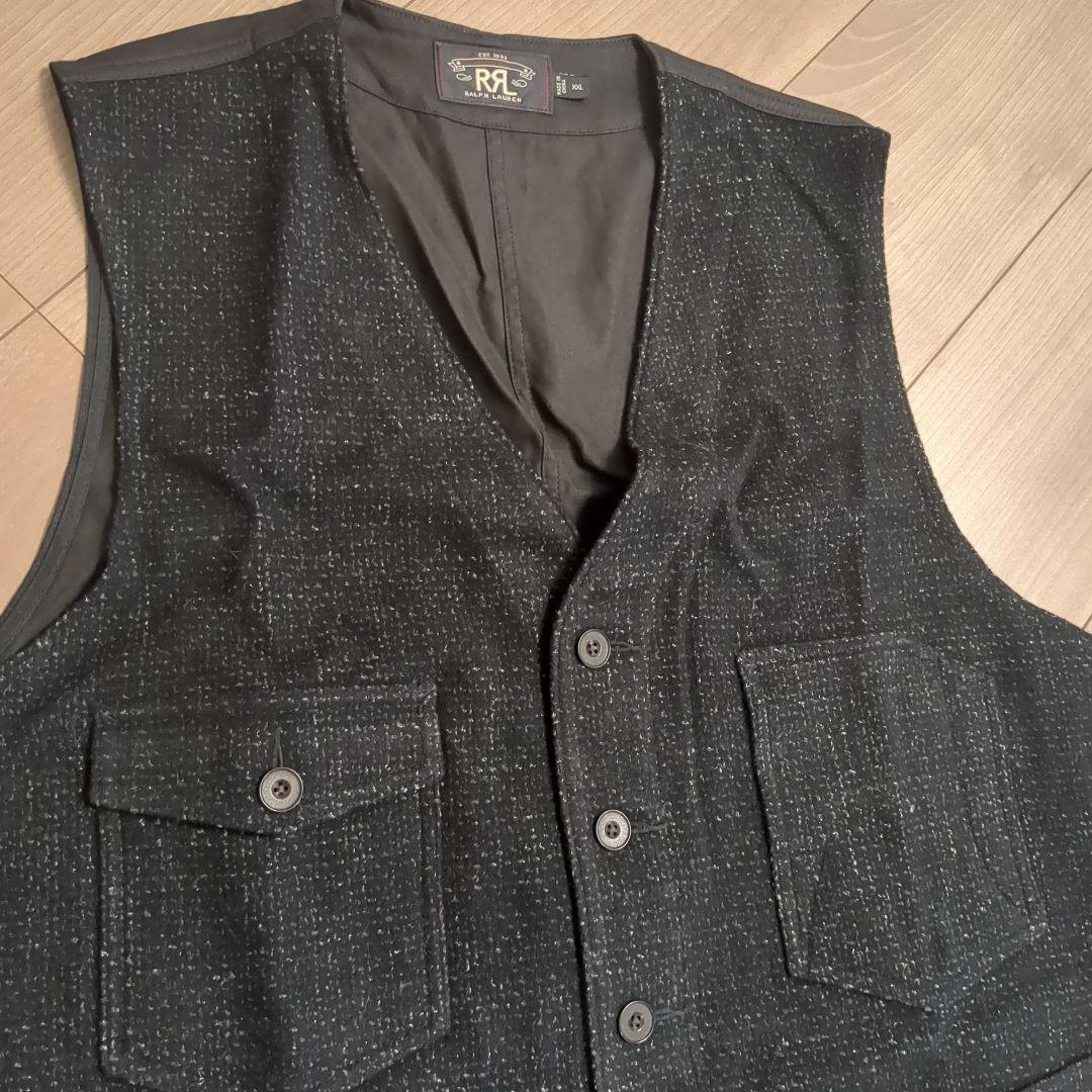 RRL ブラック エンジニア　ベスト XXL