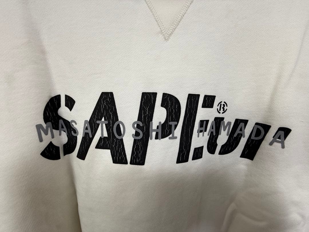 SAPEUR ホワイト スウェット 浜ちゃんコラボ(浜田雅功)