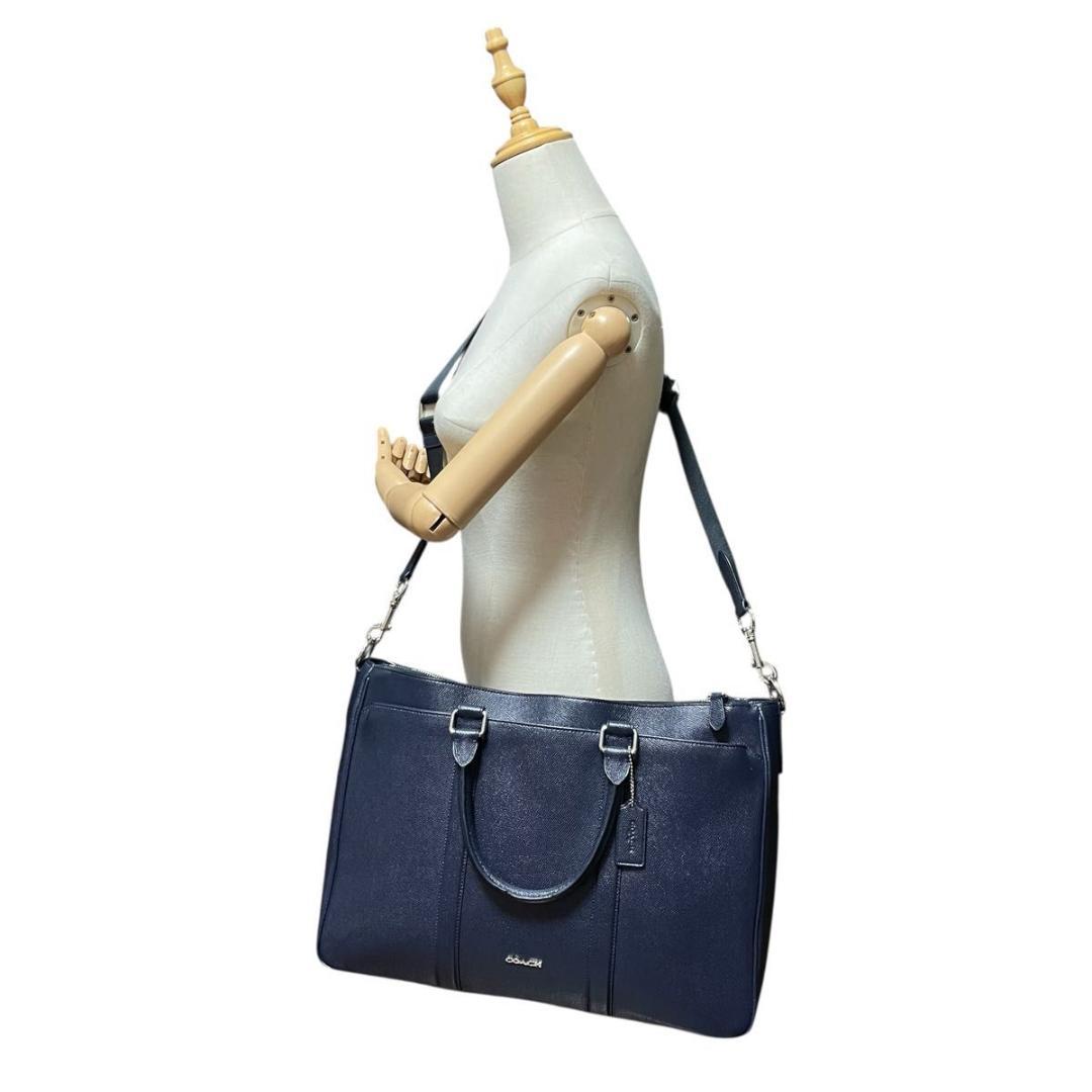 ✨良品✨COACH メトロポリタン 2way ブリーフケース ネイビー 斜め掛け