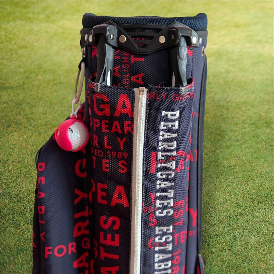 猫田さん専用です。キャディバッグ　ショルダー式　スタンド式　軽量　総柄　ネイビー