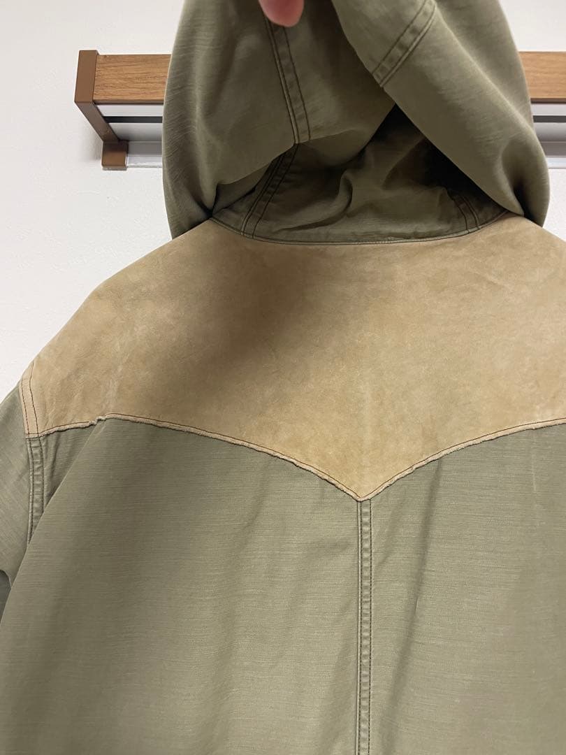 【RRL】レザーヨーク サティーン パーカー M