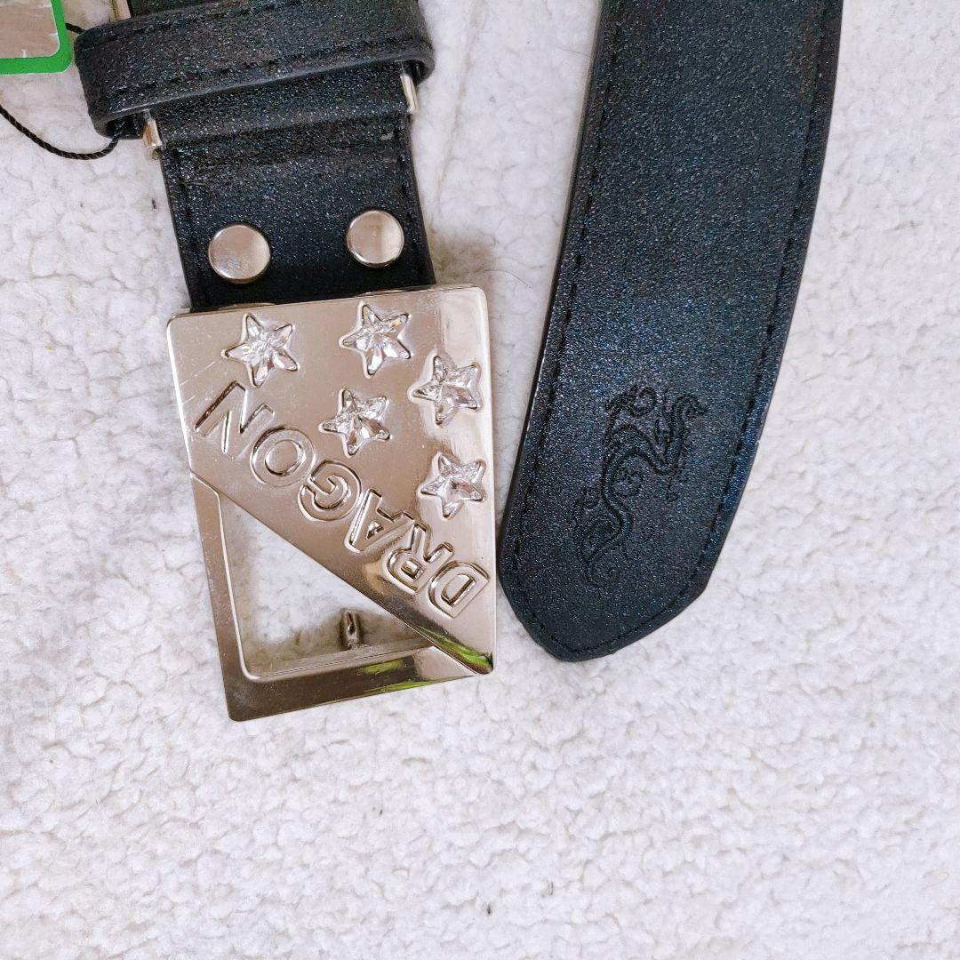 ダンスウィズドラゴン バックルベルト 黒 ゴルフウェア　ビシュー　スター　新品