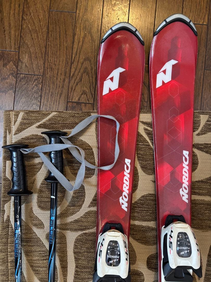 ジュニアスキー110cm/ストック80cm（ワックス済み）