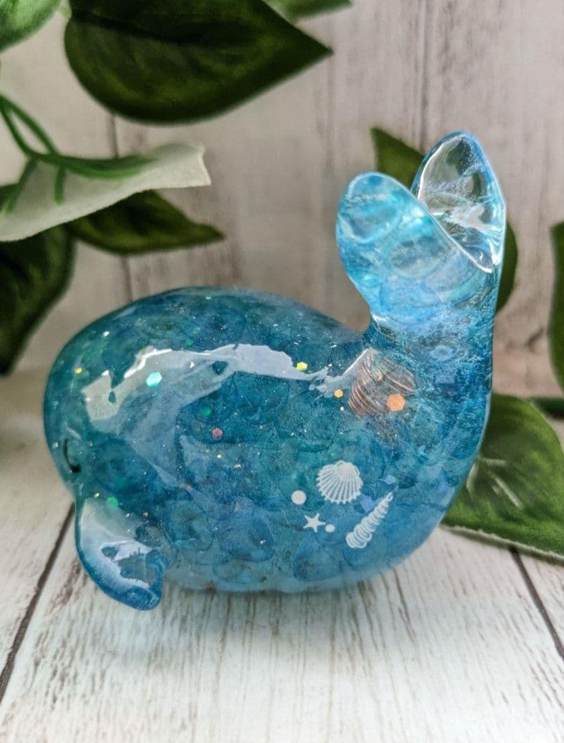 【つる927】クールなおひるねくじらさん形オルゴナイト☆他２点