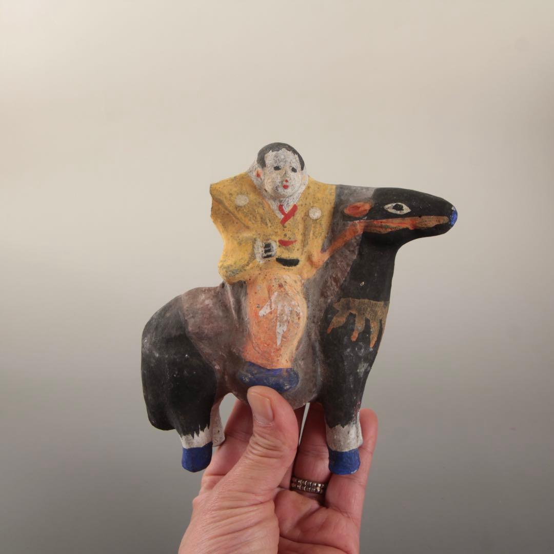 大和出雲人形 馬乗り小姓 土人形 民芸 郷土人形 郷土玩具 古道具 アンティーク