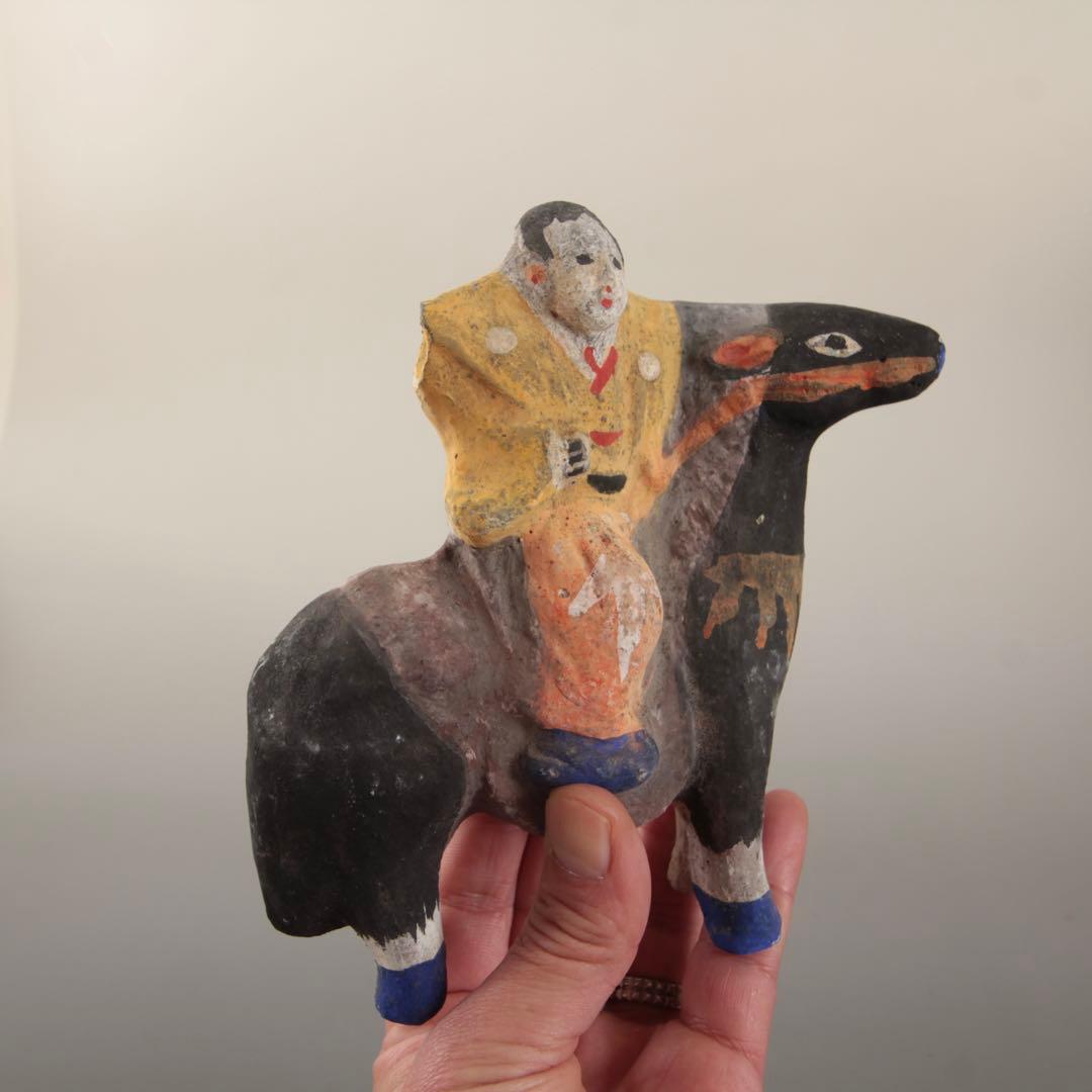 大和出雲人形 馬乗り小姓 土人形 民芸 郷土人形 郷土玩具 古道具 アンティーク