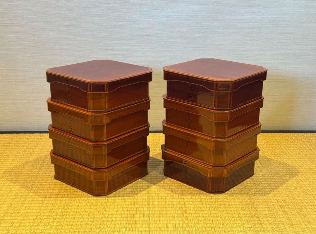 飛驊春慶塗 大徳寺 縁高 18客 共箱 茶道具 茶懐石道具 弁当箱 会席