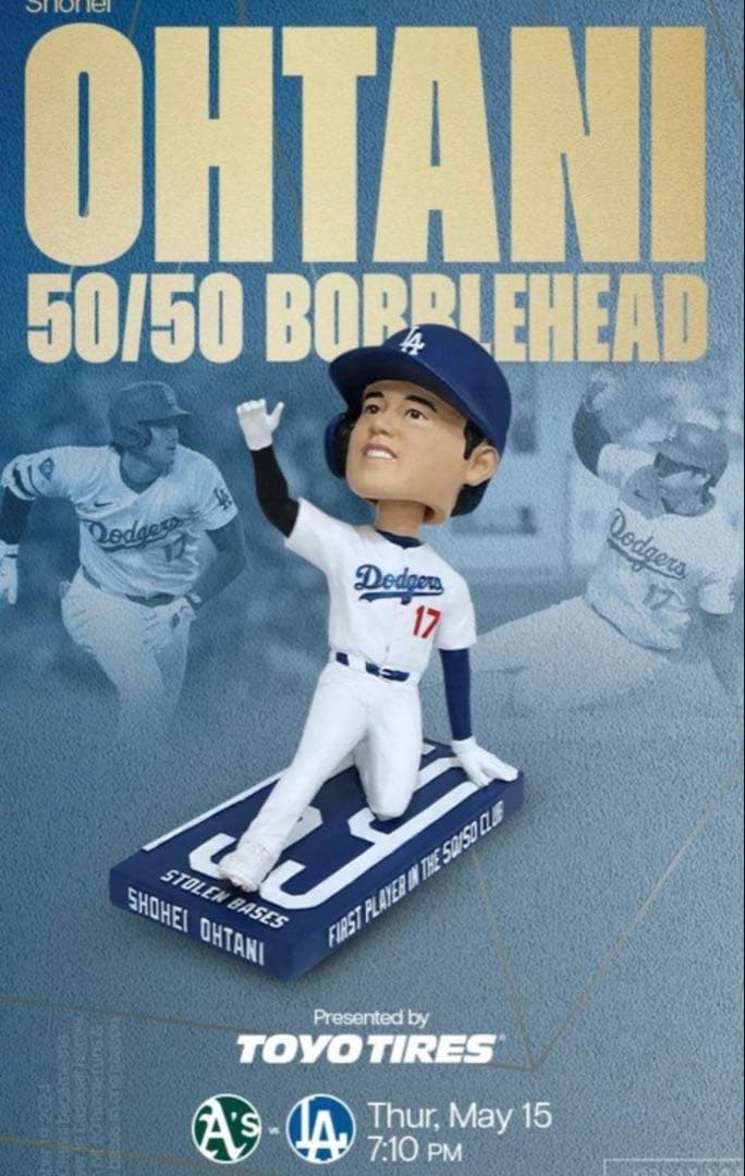 ラスト1点　大谷翔平 球場配布 ドジャース 50/50ボブルヘッド
