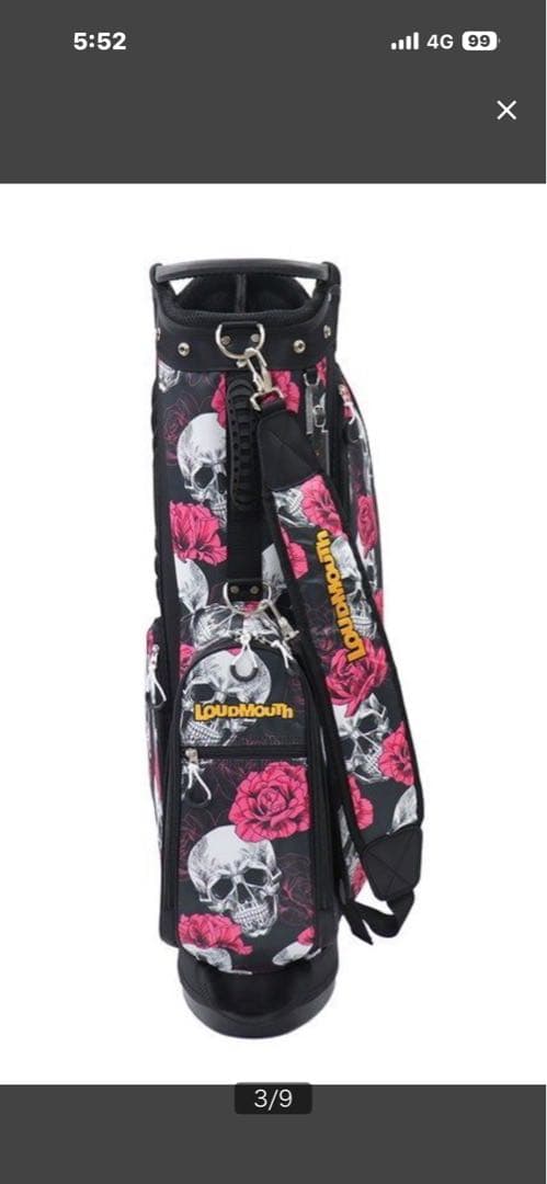 LOUDMOUTH スカルとバラのキャディバッグ
