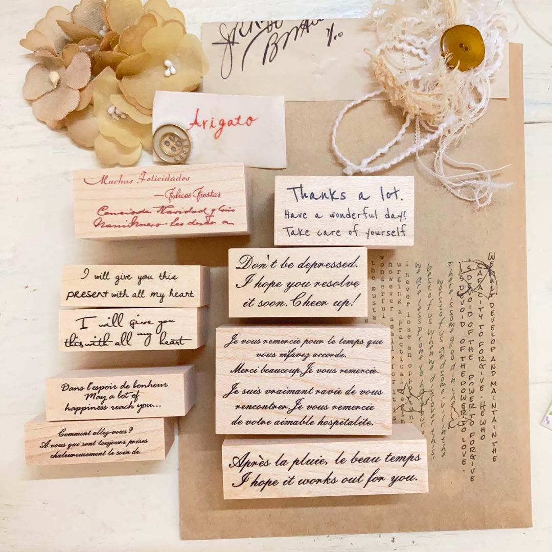 ⚠️金額変更あり⚠️即ご購入可能　プチチョコ　文字筆記体　サンクス　スタンプ　セット