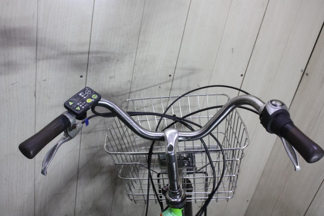 電動アシスト自転車 グリーン 前バスケット付き