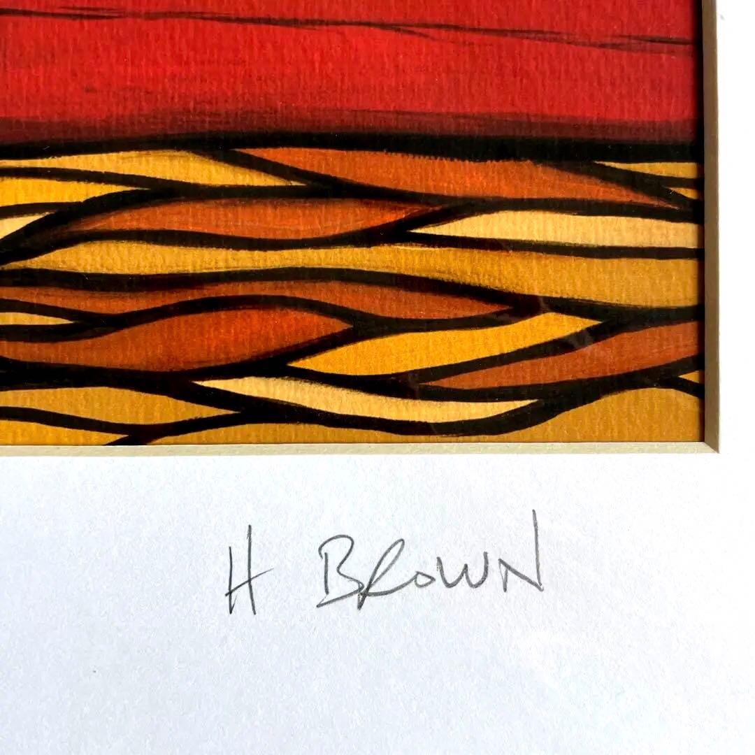 Lサイズ　ヘザー ブラウン 『 サーフ ガール 』 406mm × 508mm