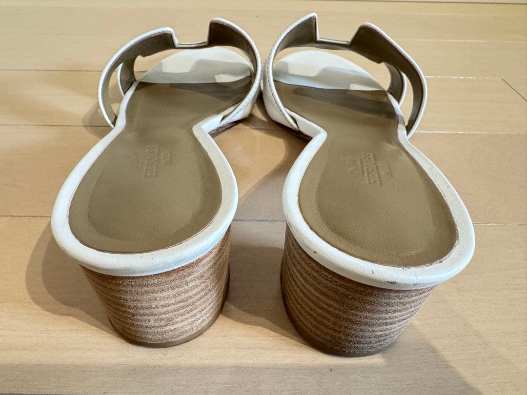 【HERMES】 サンダル オアジス白25cm(38) 箱・付属あり