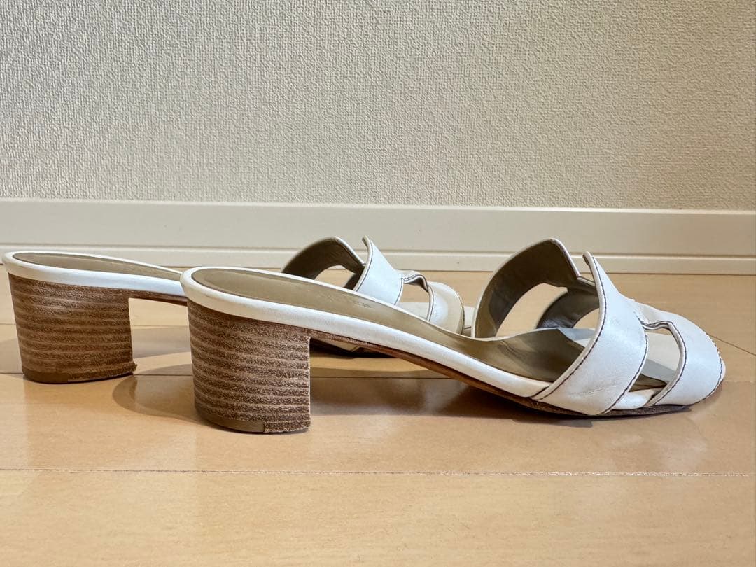 【HERMES】 サンダル オアジス白25cm(38) 箱・付属あり